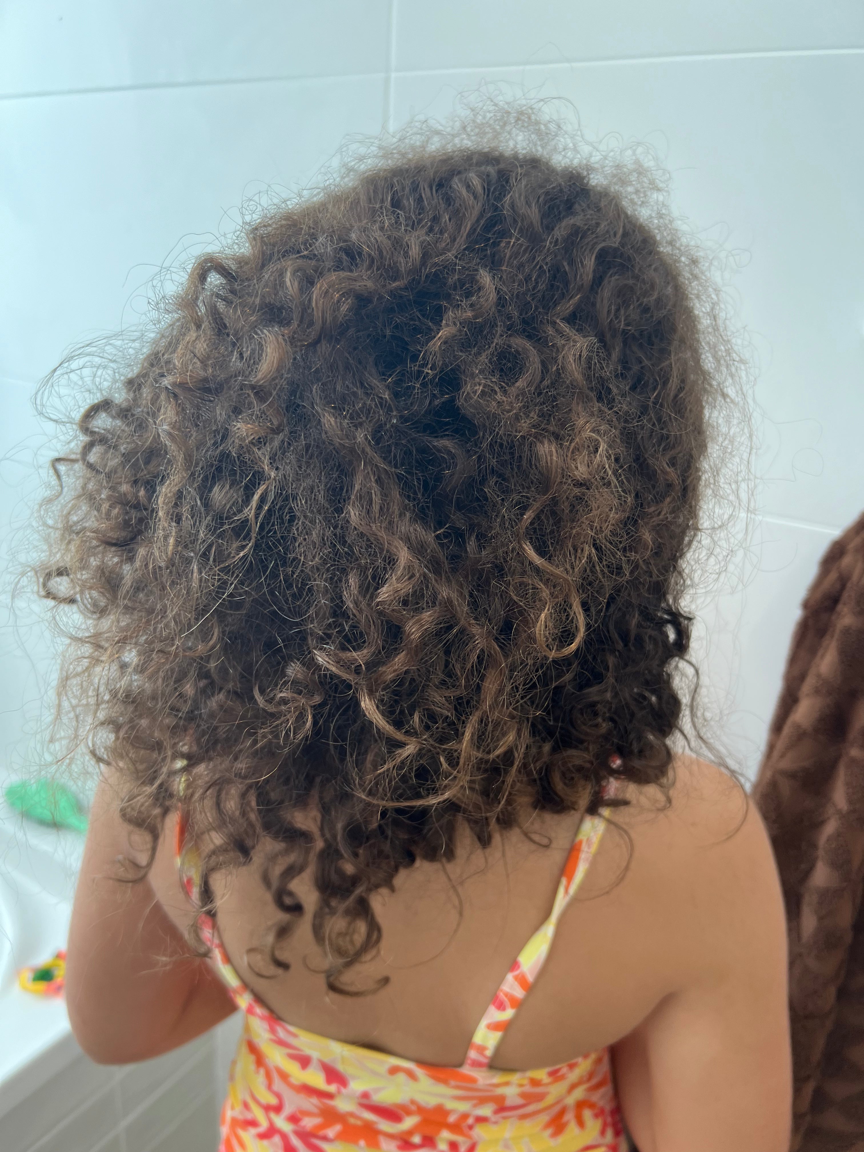 after long curly hair